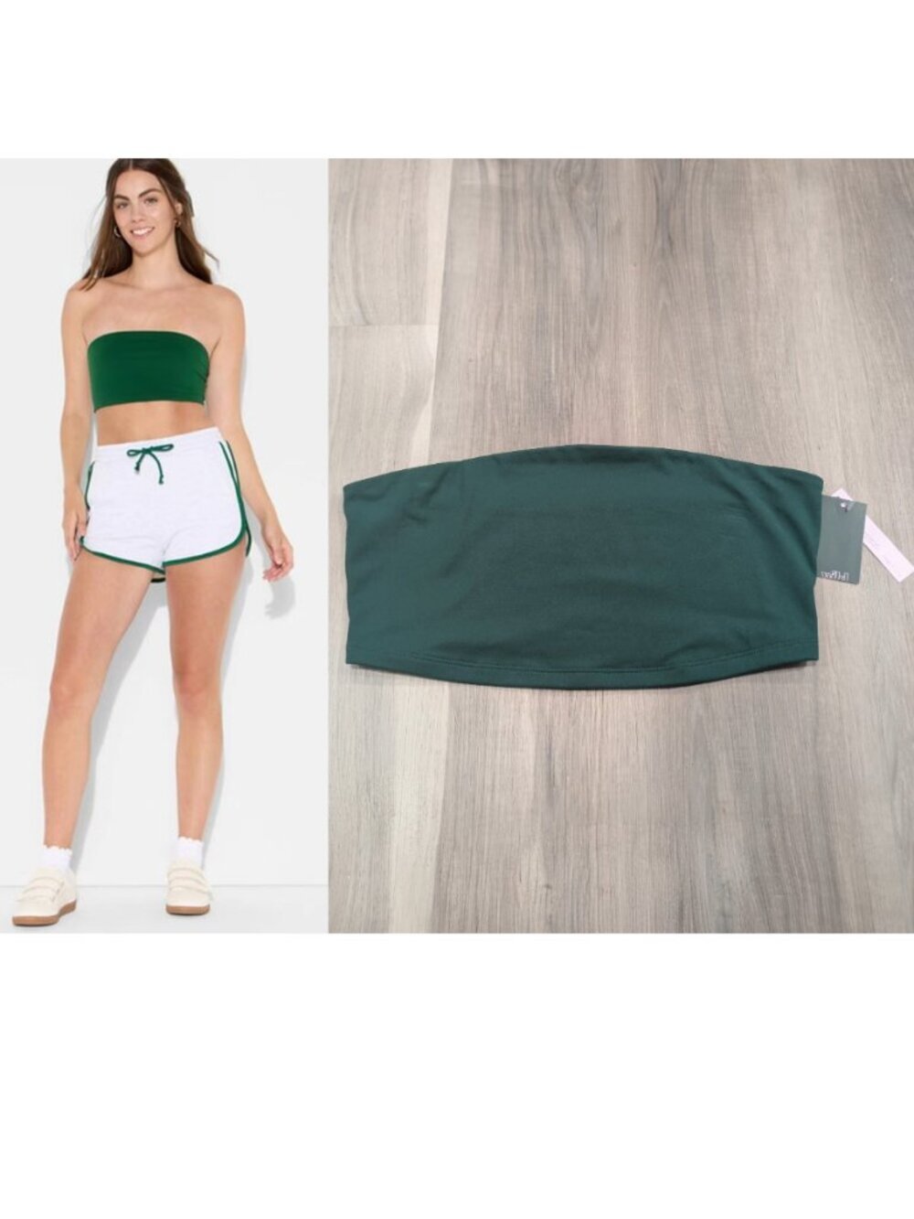Wild Fable | Game Day ButterBliss Dark Green Tube Top